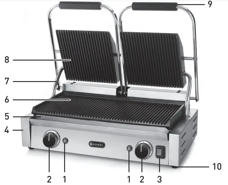 HENDI CONTACT GRILL - Lower grill plate