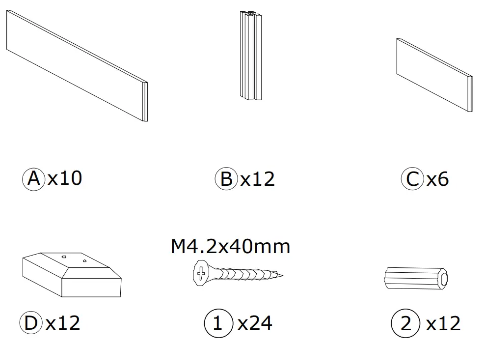 Alpulon ZMWV285 U-Shaped Wooden Garden Raised Bed -fig