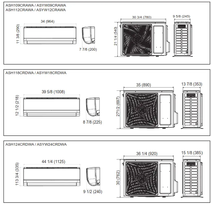 GE Caliber Wall Mounted Air Conditioning System- fig