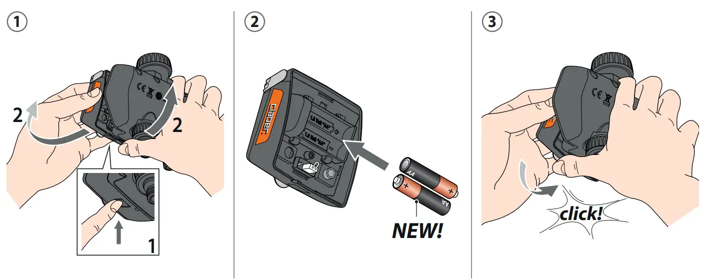 claber 8488 Dual Select Water Timer - FITTING THE BATTERIES