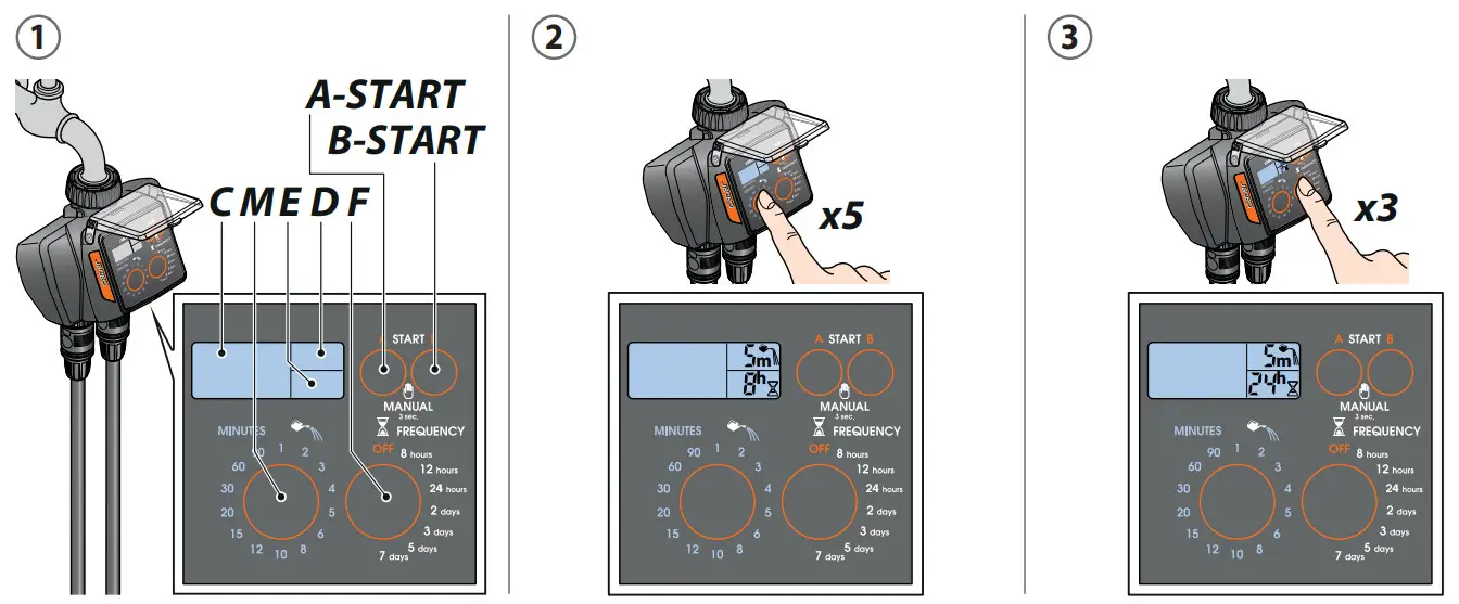 claber 8488 Dual Select Water Timer - PROGRAMMING