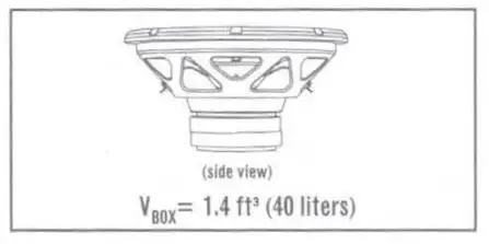 JBL Stage 122D Subwoofer - SEALED-Box VOLUME (INCLUDES DRIVER DISPLACEMENT)