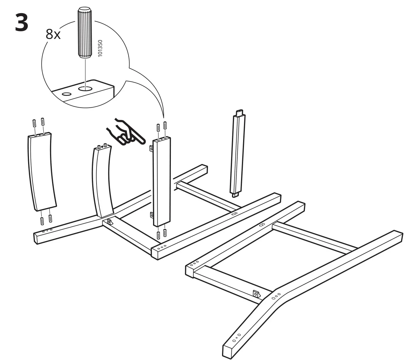 IKEA NORDVIKEN Antique Stain Extendable Table - installation 3