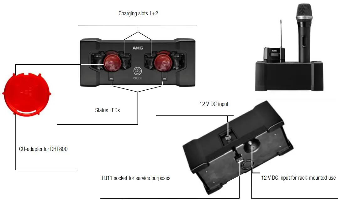 AKG HARMAN CU800 Charging Unit for DHT800 and DPT800 Transmitters - fig1
