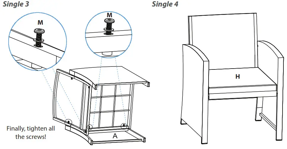 serenelife SLOTFX5 4 Pcs. Patio - Double 3
