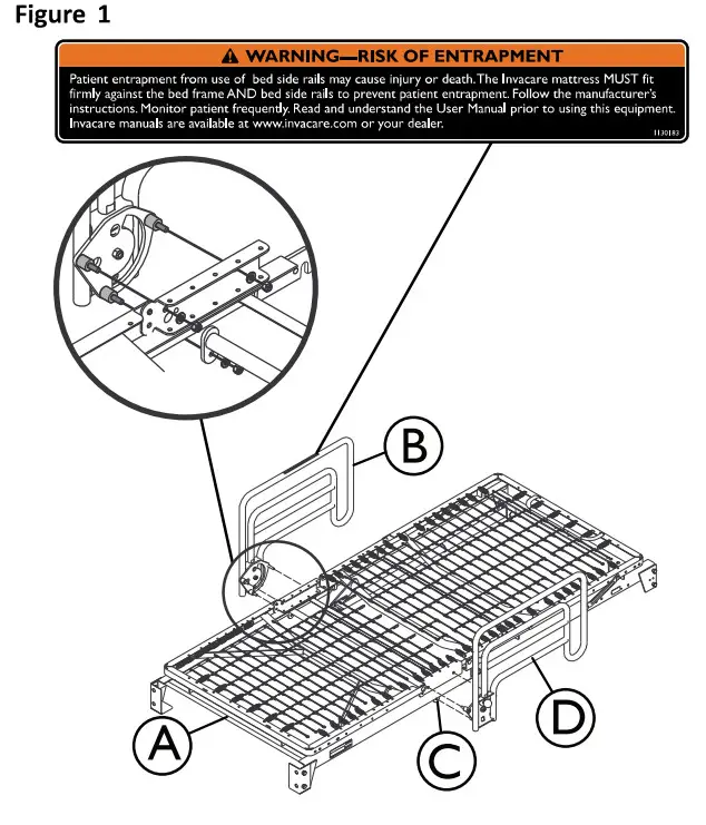INVACARE 6632 Bed Rail - Figure 1