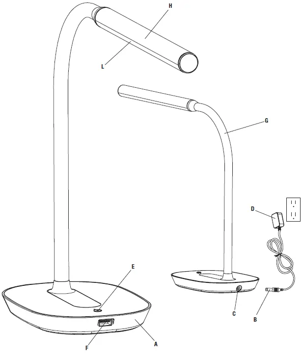 OttLite CSN30G5W Strive LED Desk Lamp with USB Charging 1