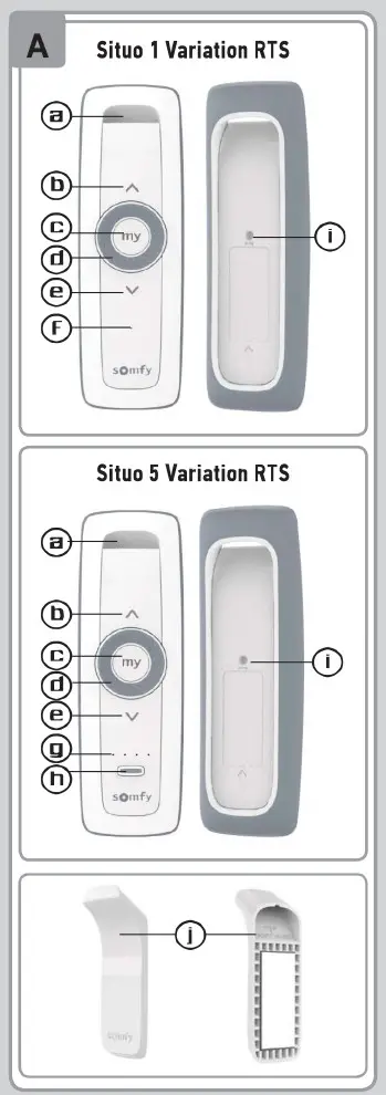 somfy Situo 1 Variation RTS Single Channel Remote Control - Fig