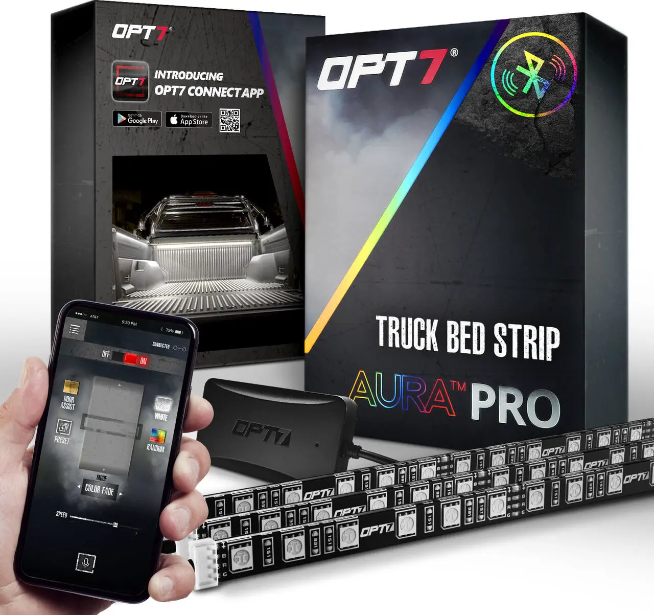 OPT7 AURA Truck Bed LED Single Row Lighting Kit-FIG1