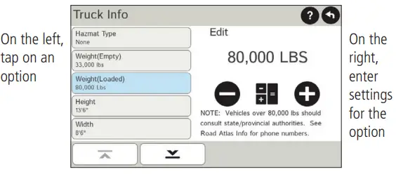 RAND McNALLY TRUCK GPS TND 530 LM -Enter Truck Information and Set Warnings