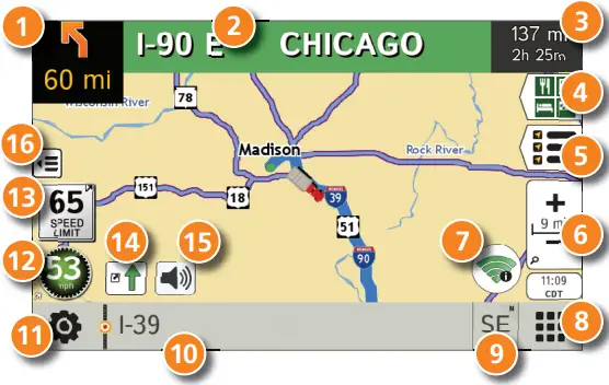 RAND McNALLY TRUCK GPS TND 530 LM -Route Map Window