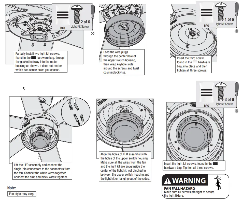 Hunter 51875 Skysail Outdoor with LED Light 60 inch Ceiling Fan - Fig 13