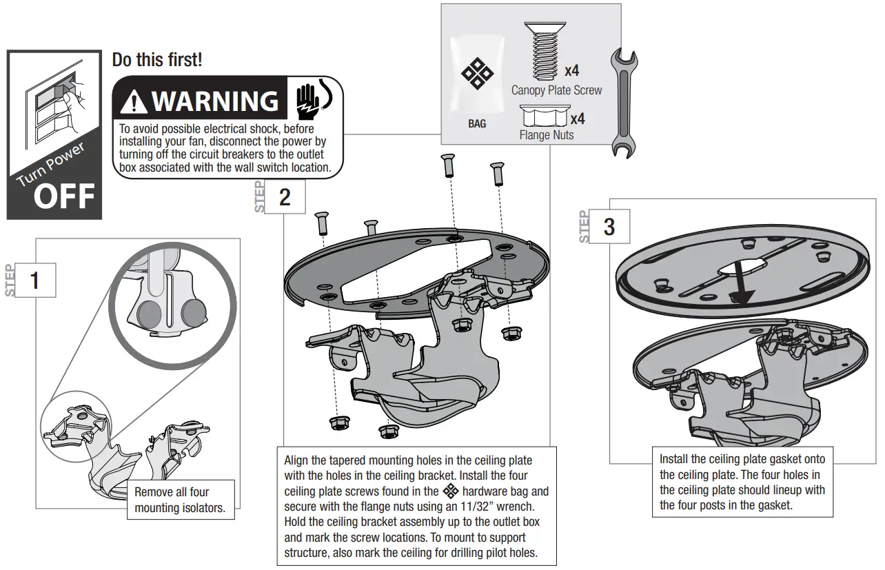 Hunter 51875 Skysail Outdoor with LED Light 60 inch Ceiling Fan - Fig 5