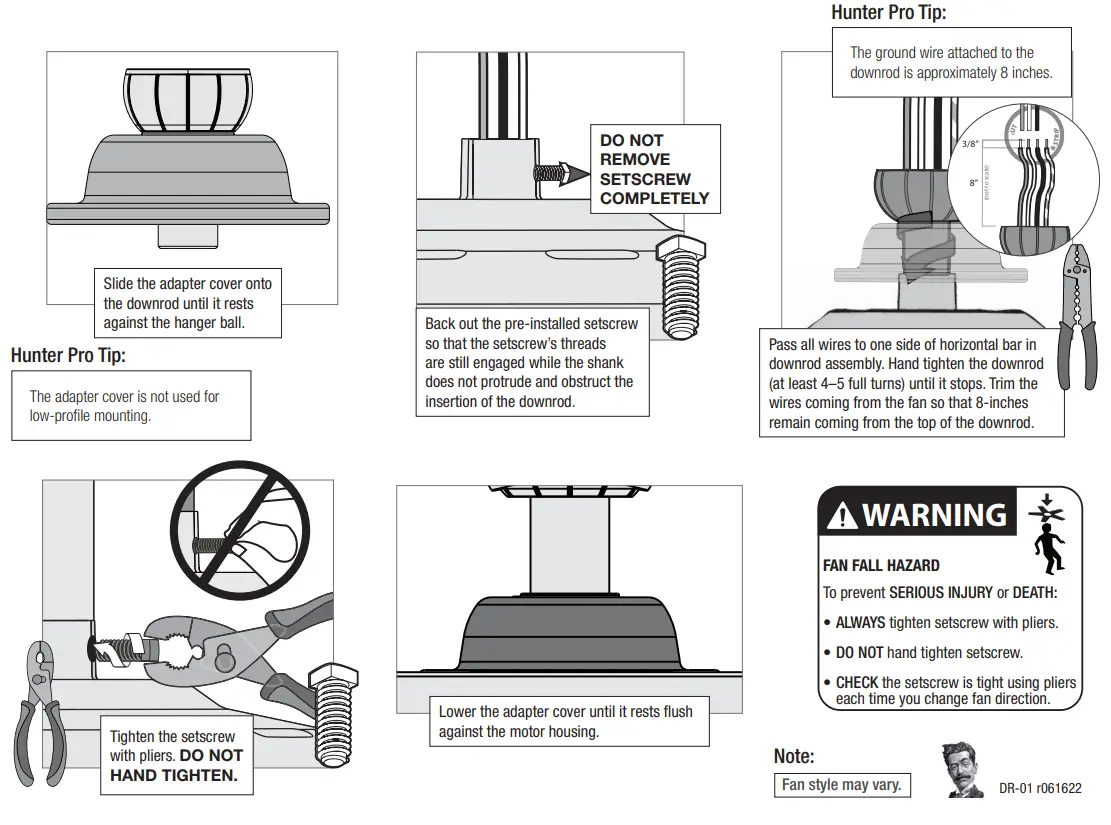 Hunter 51875 Skysail Outdoor with LED Light 60 inch Ceiling Fan - Fig 7