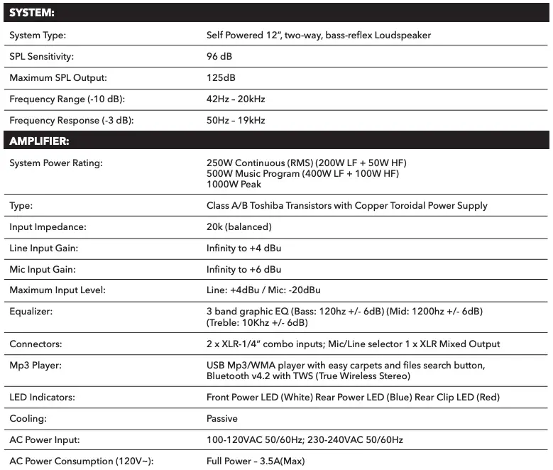 ZL12M SPECIFICATION 1