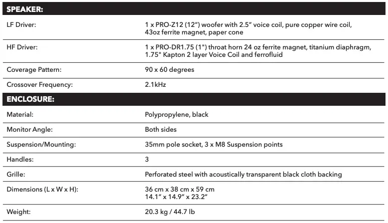ZL12M SPECIFICATION 2