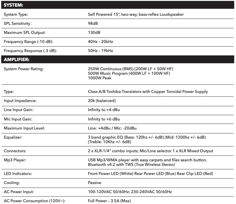 ZL15M SPECIFICATION 1