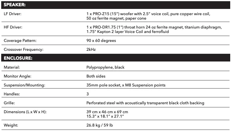 ZL15M SPECIFICATION 2