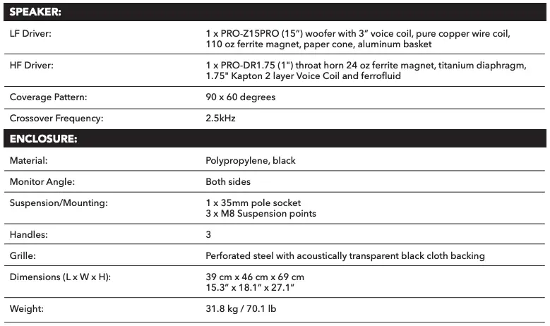 ZL15PRO SPECIFICATION 2