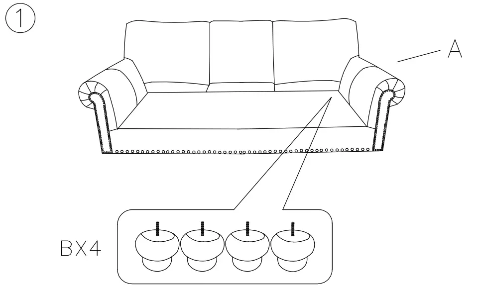 ASHLEY 8050538 Nicorvo Coffee Sofa - Figure 2