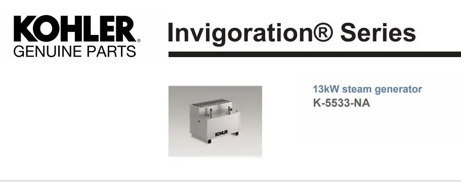 KOHLER K-5533-NA 13kW Steam Generators User Guide
