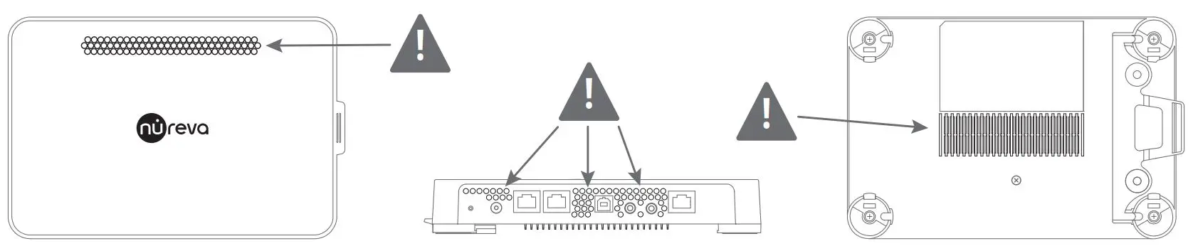 nureva HDL410 Pro Audio Performance for Large Spaces User Guide - Ensure that all Ventilation holes are free and clear of obstructions
