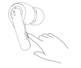 Tribit BTH93 True Wireless Earbuds -Button