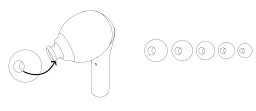 Tribit BTH93 True Wireless Earbuds - Tips