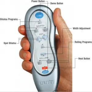 Homedics QRM-400H Quad-Roller Massaging Cushion with Heat remote