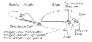 ZING 43044863 Go Go Bird Classic RC Flying Bird- RC Flying