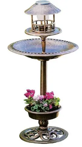 St Helens HOME GARDEN GH395 Birdbath with Solar Light