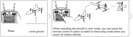 Rotor switch fixed wing mode