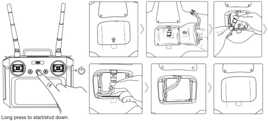 Open and close the remote control, Install the battery