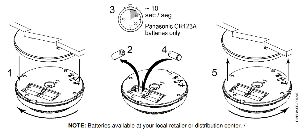 resideo 5800CMBOV Combination Smoke Carbon Monoxide (CO) Detector Installation Guide - BATTERY REPLACEMENT