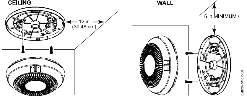 resideo 5800CMBOV Combination Smoke Carbon Monoxide (CO) Detector Installation Guide - Ceiling & Wall