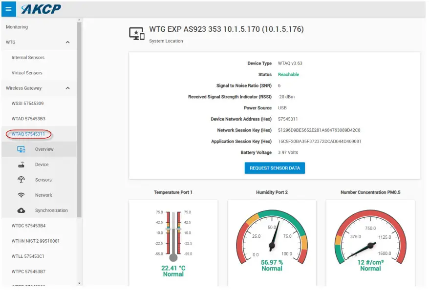 AKCP WT AQS Wireless Tunnel Air Quality Sensor - Air Quality Sensors