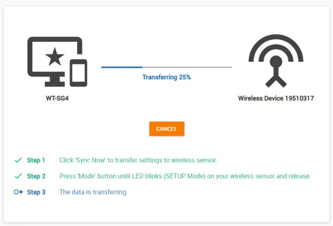 AKCP WT AQS Wireless Tunnel Air Quality Sensor - SETUP mode