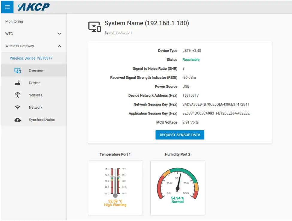 AKCP WT AQS Wireless Tunnel Air Quality Sensor - Sensors page