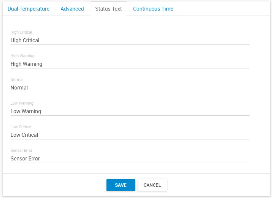 AKCP WT AQS Wireless Tunnel Air Quality Sensor - status texts