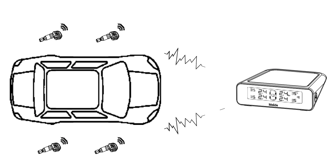 Malide-]MLD-B06-Car-TPMS-Bluetooth-Mobile-Phone-APP-Tire-Temperature -Monitoring-System-003