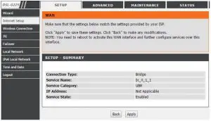Manual Setup Interface