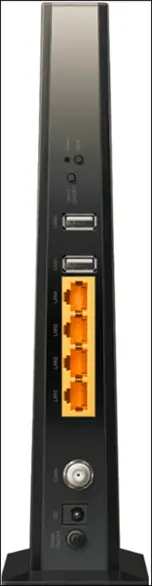 Back view of modem