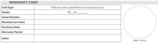 FIG 17 WARRANTY CARD