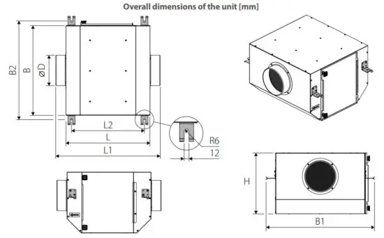 FIG 8 Overall dimensions of the unit