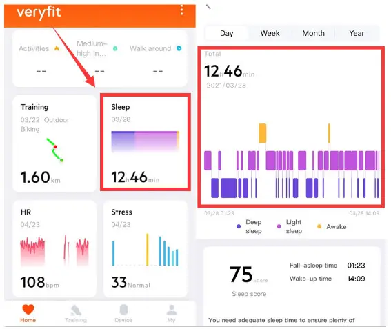 YAMAY Fitness Tracker Watch-sleep data