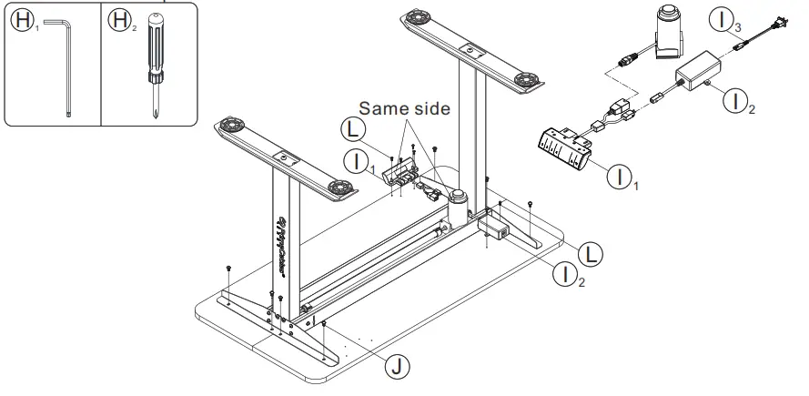 PrimeCables Cab PC 08263 Single Motor Height Desk Frame - fig 7