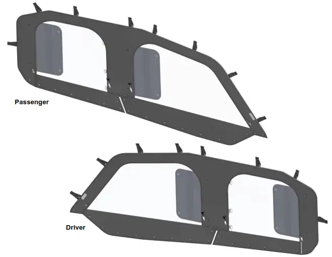 SuperATV Polaris General 1000 Primal Soft Cab Enclosure Upper Doors - Fig