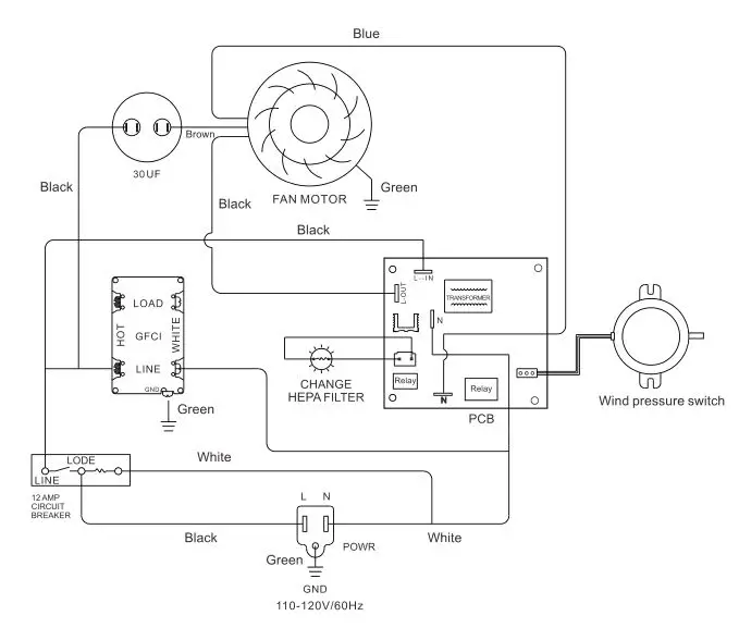 ALORAIR Clean HEPA 550 - Wiring Diagram