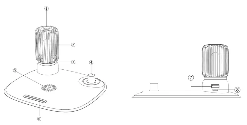 Livoo TEA290 Bedside Lamp with Induction Charger - PRODUCT DESCRIPTION