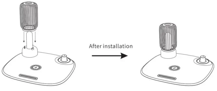 Livoo TEA290 Bedside Lamp with Induction Charger - buckle on the outside